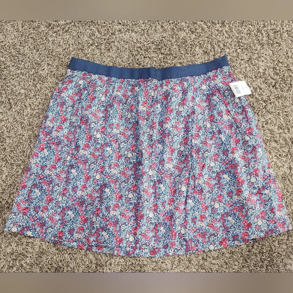 Tommy Hilfiger NWT Skirt Women's Size 12 Mini Floral Cotton Short Lined Zip
